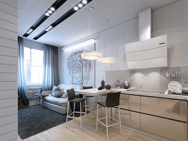 Come sfruttare al meglio lo spazio: 4 mini appartamenti di design ... Arredare 35 mq
