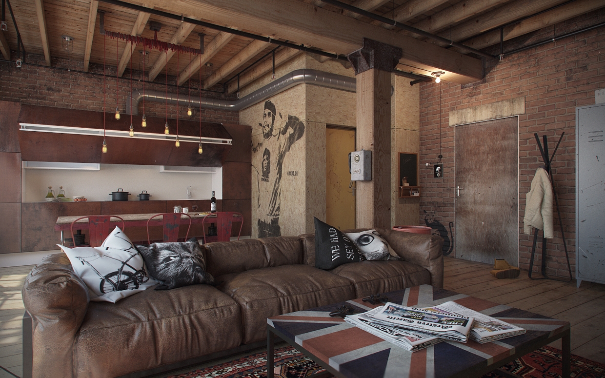 Un rifugio creativo in stile industriale casa di stile