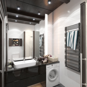 bagno con angolo lavanderia