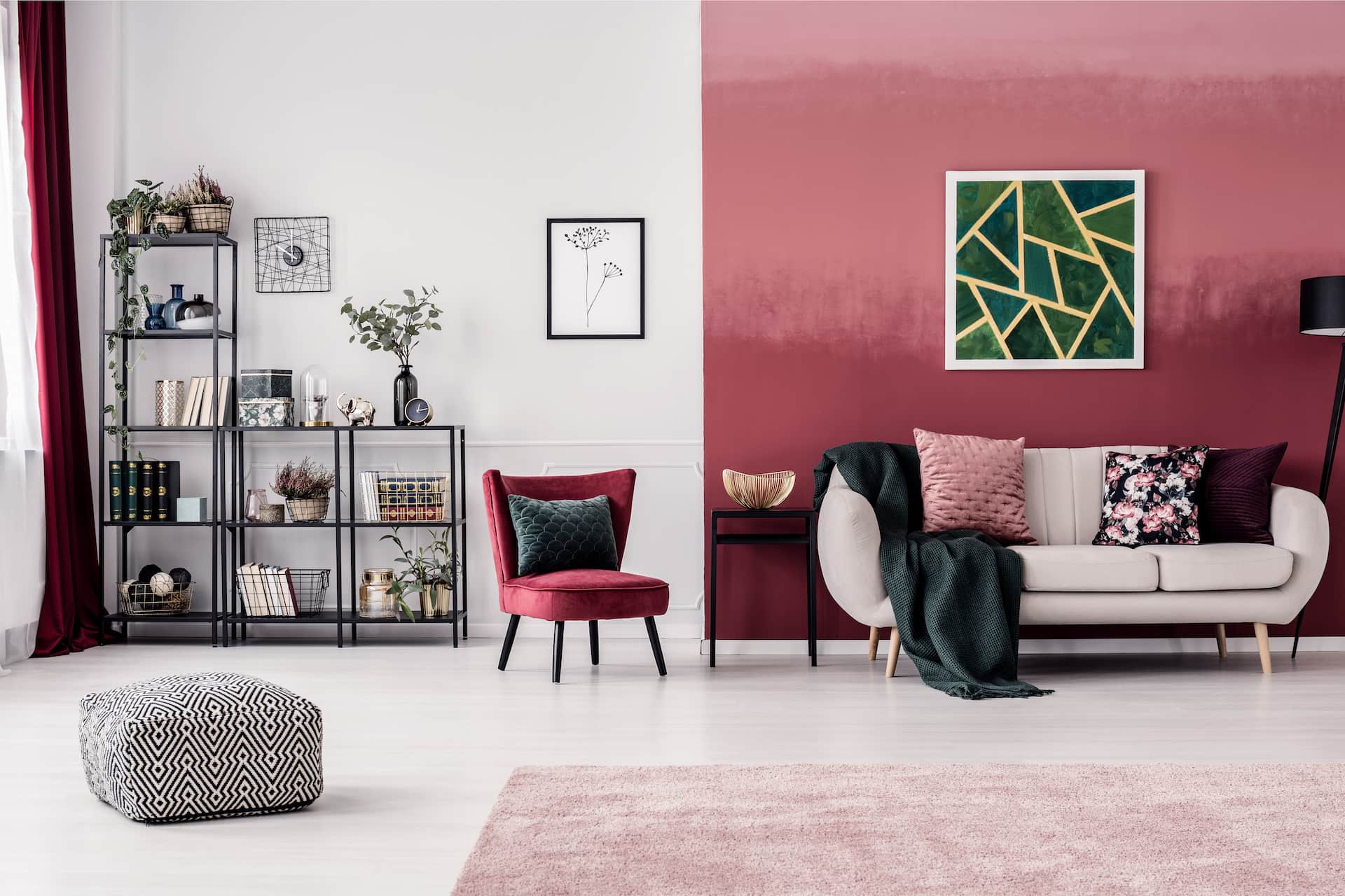 Idee pittura pareti del soggiorno colori vivaci e moderni