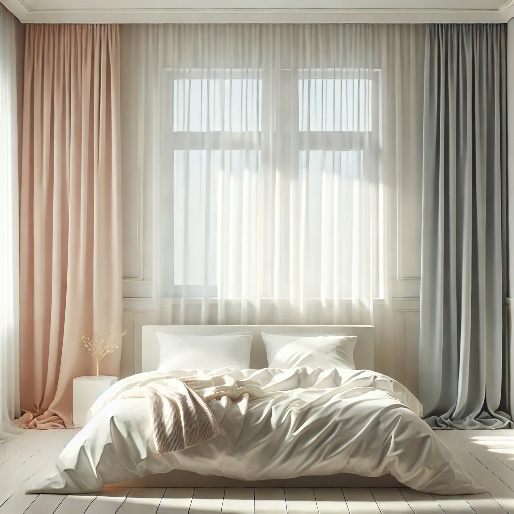 Doppie tende in camera da letto:buone per la luce, ottime per la privacy colori e fantasie per tende