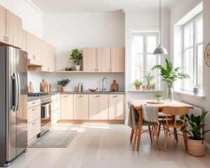 cucina in stile scandinavo con mobili moderni