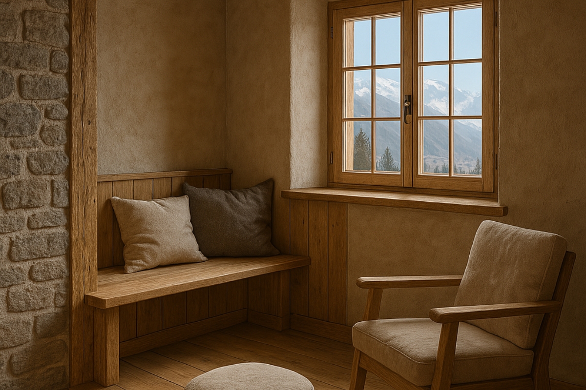un angolo di relax interno al maso di montagna