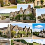 collage che rappresenta alcuni cottage inglesi