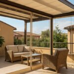 terrazzo chiuso con tende pvc trasparenti