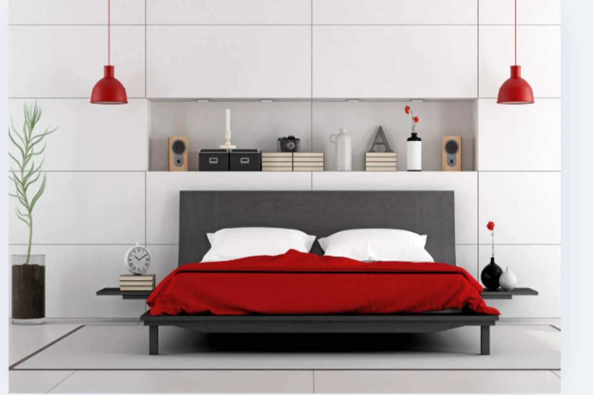 nicchia dietro letto